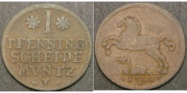 1 Pfennig States of Germany Kupfer 
