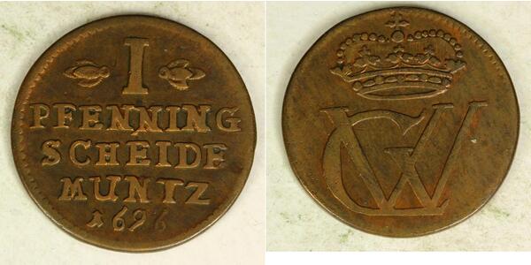 1 Pfennig States of Germany Kupfer 
