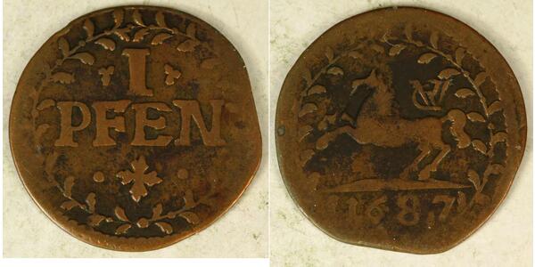 1 Pfennig States of Germany Kupfer 