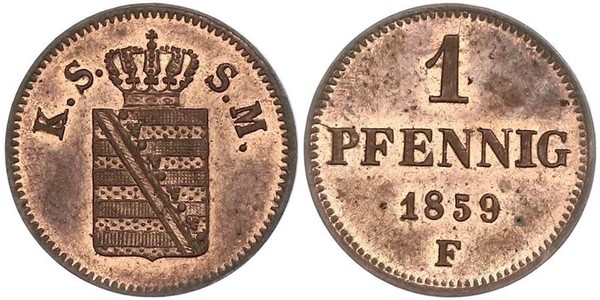 1 Pfennig States of Germany Kupfer 