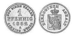 1 Pfennig Anhalt-Bernburg (1603 - 1863) Rame Alessandro Carlo di Anhalt-Bernburg(1805 – 1863)