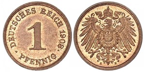 1 Pfennig Germania Rame 