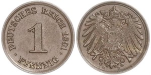 1 Pfennig Germania Rame 