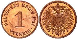 1 Pfennig Germania Rame 