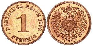 1 Pfennig Germania Rame 