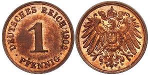 1 Pfennig Germania Rame 