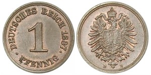 1 Pfennig Germania Rame 