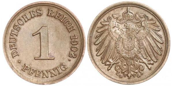 1 Pfennig Germania Rame 