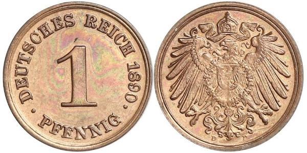 1 Pfennig Germania Rame 
