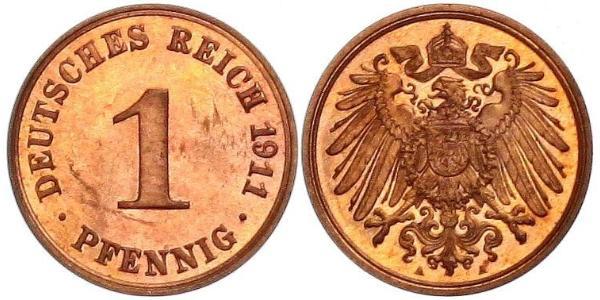 1 Pfennig Germania Rame 