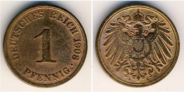 1 Pfennig Germania Rame 