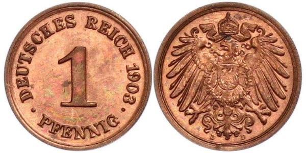 1 Pfennig Germania Rame 