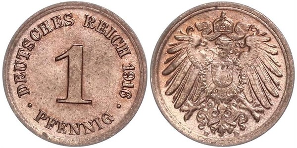 1 Pfennig Germania Rame 