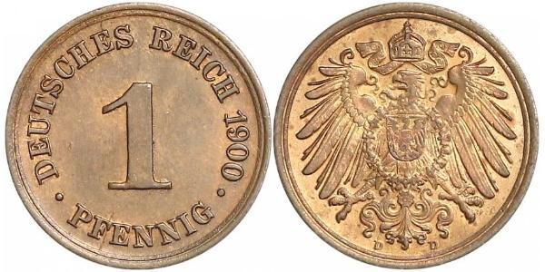 1 Pfennig Germania Rame 