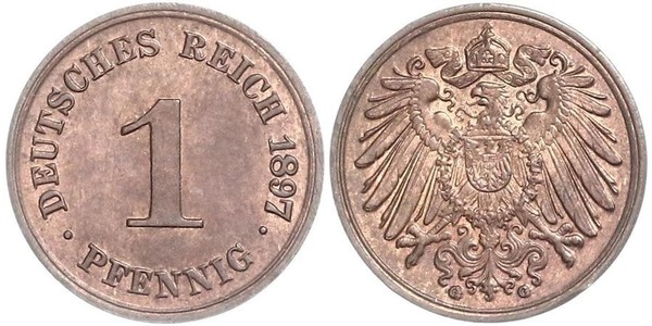 1 Pfennig Germania Rame 