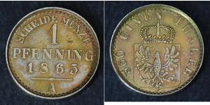 1 Pfennig Regno di Prussia (1701-1918) Rame 