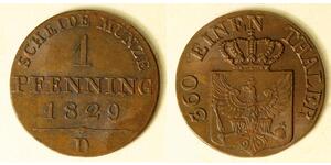 1 Pfennig Regno di Prussia (1701-1918) Rame 