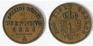 1 Pfennig Regno di Prussia (1701-1918) Rame 