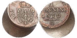 1 Pfennig Regno di Prussia (1701-1918) Rame 