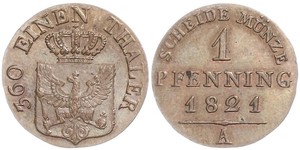 1 Pfennig Regno di Prussia (1701-1918) Rame 