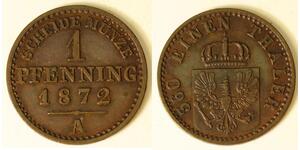 1 Pfennig Regno di Prussia (1701-1918) Rame 