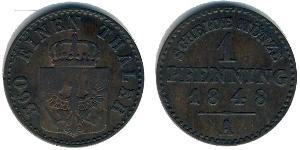 1 Pfennig Regno di Prussia (1701-1918) Rame 