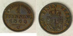 1 Pfennig Regno di Prussia (1701-1918) Rame 