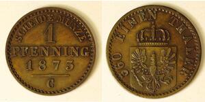 1 Pfennig Regno di Prussia (1701-1918) Rame 