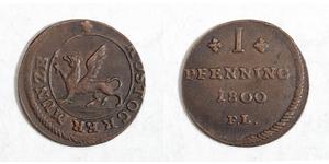 1 Pfennig Stati federali della Germania Rame 