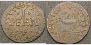 1 Pfennig Stati federali della Germania Rame 