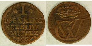 1 Pfennig Stati federali della Germania Rame 