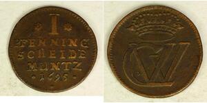 1 Pfennig Stati federali della Germania Rame 