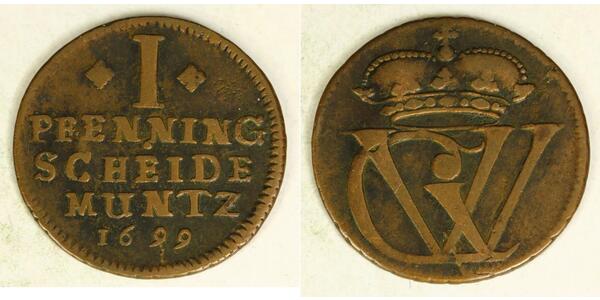 1 Pfennig Stati federali della Germania Rame 