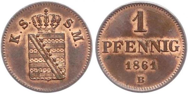 1 Pfennig Stati federali della Germania Rame 
