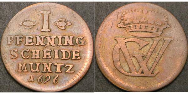 1 Pfennig Stati federali della Germania Rame 