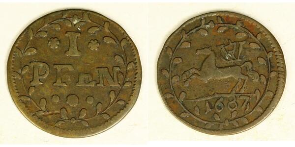 1 Pfennig Stati federali della Germania Rame 