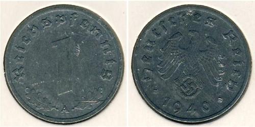 1 Pfennig Alemania nazi (1933-1945) Zinc 