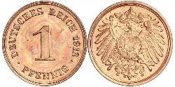 1 Pfennig 德国 銅 