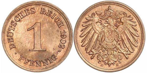 1 Pfennig 德国 銅 