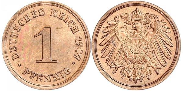 1 Pfennig 德国 銅 