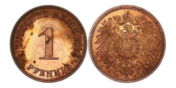 1 Pfennig 德国 銅 