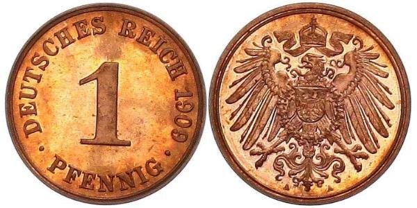 1 Pfennig 德国 銅 