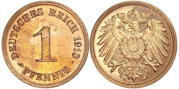 1 Pfennig 德国 銅 