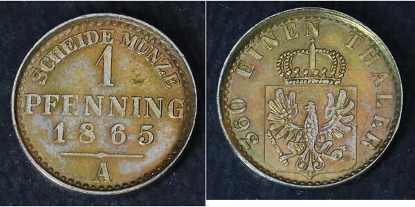 1 Pfennig 普魯士王國 (1701 - 1918) 銅 