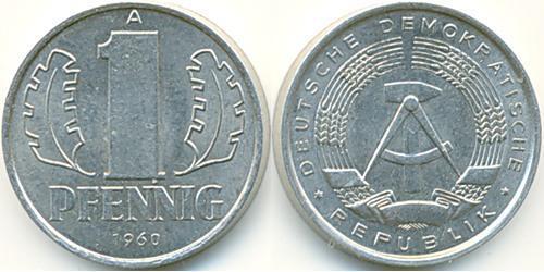 1 Pfennig 東德 (1949 - 1990) 铝 