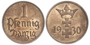 1 Pfennig 但澤自由市 (1920 - 1939) 青铜 