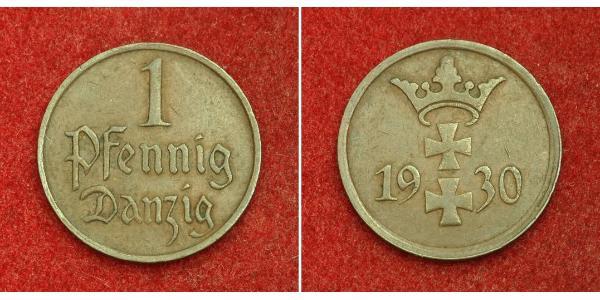 1 Pfennig 但澤自由市 (1920 - 1939) 青铜 