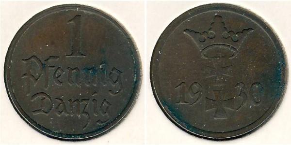 1 Pfennig 但澤自由市 (1920 - 1939) 青铜 