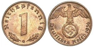 1 Pfennig 納粹德國 (1933 - 1945) 青铜 