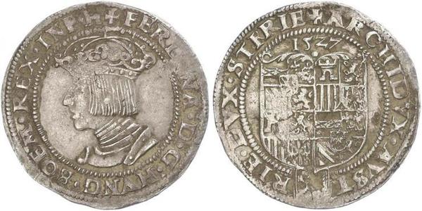 1 Pfundner Австрия Серебро Фердинанд I император Священной Римской империи (1503-1564)